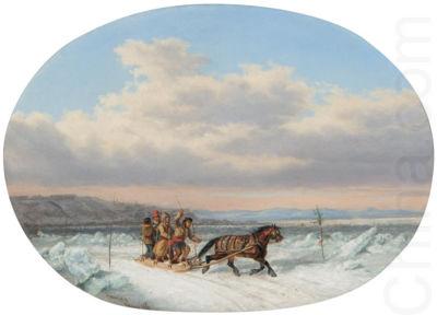 Cornelius Krieghoff Crossing the Ice at Quebec' china oil painting image